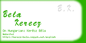 bela kerecz business card